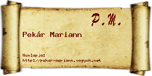 Pekár Mariann névjegykártya