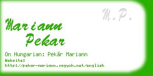 mariann pekar business card