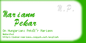 mariann pekar business card